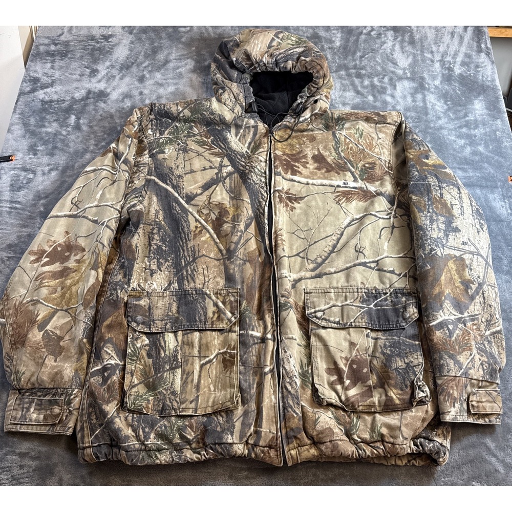 Y2K Vintage Realtree Xtra Camo Hunting Jacket Coat Mens Large Waterproof